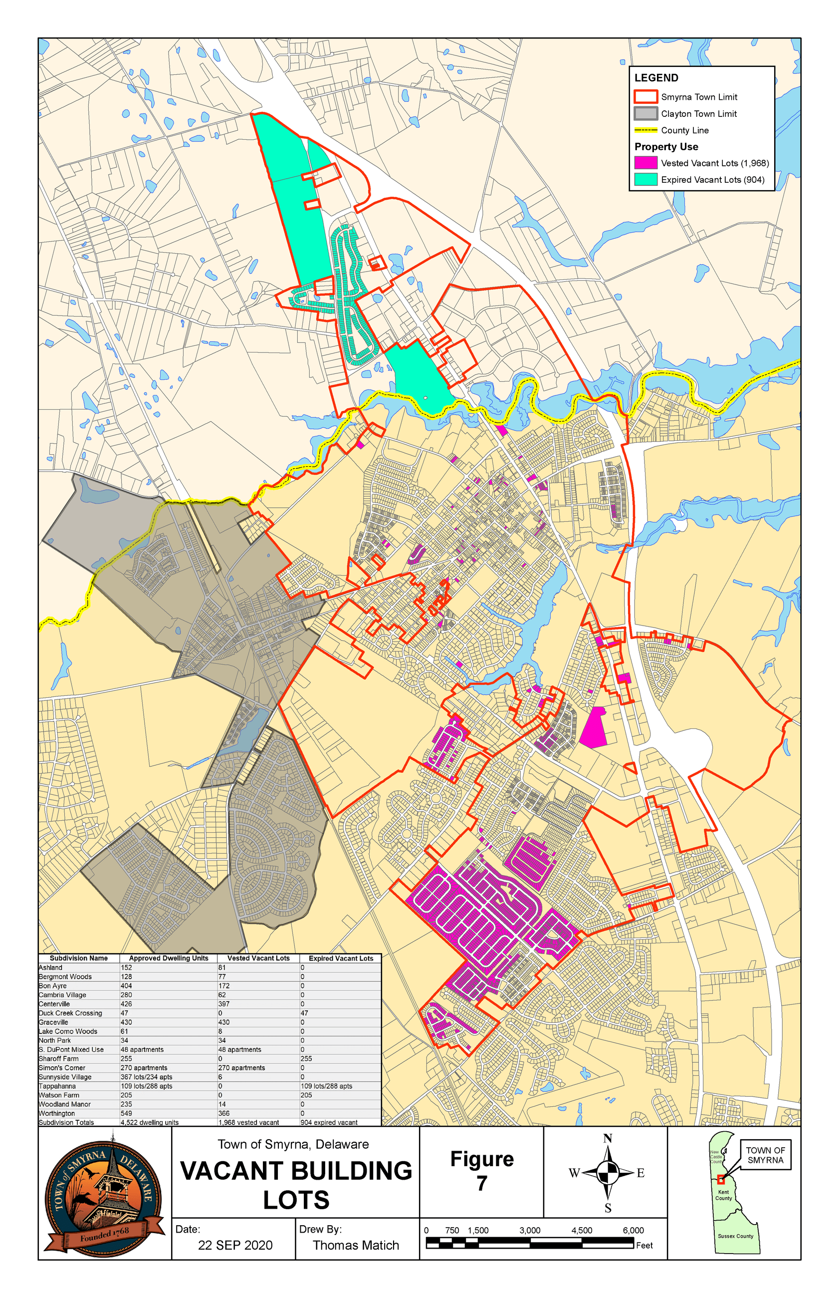 Figure 7: Vacant Building Lots Map 2020