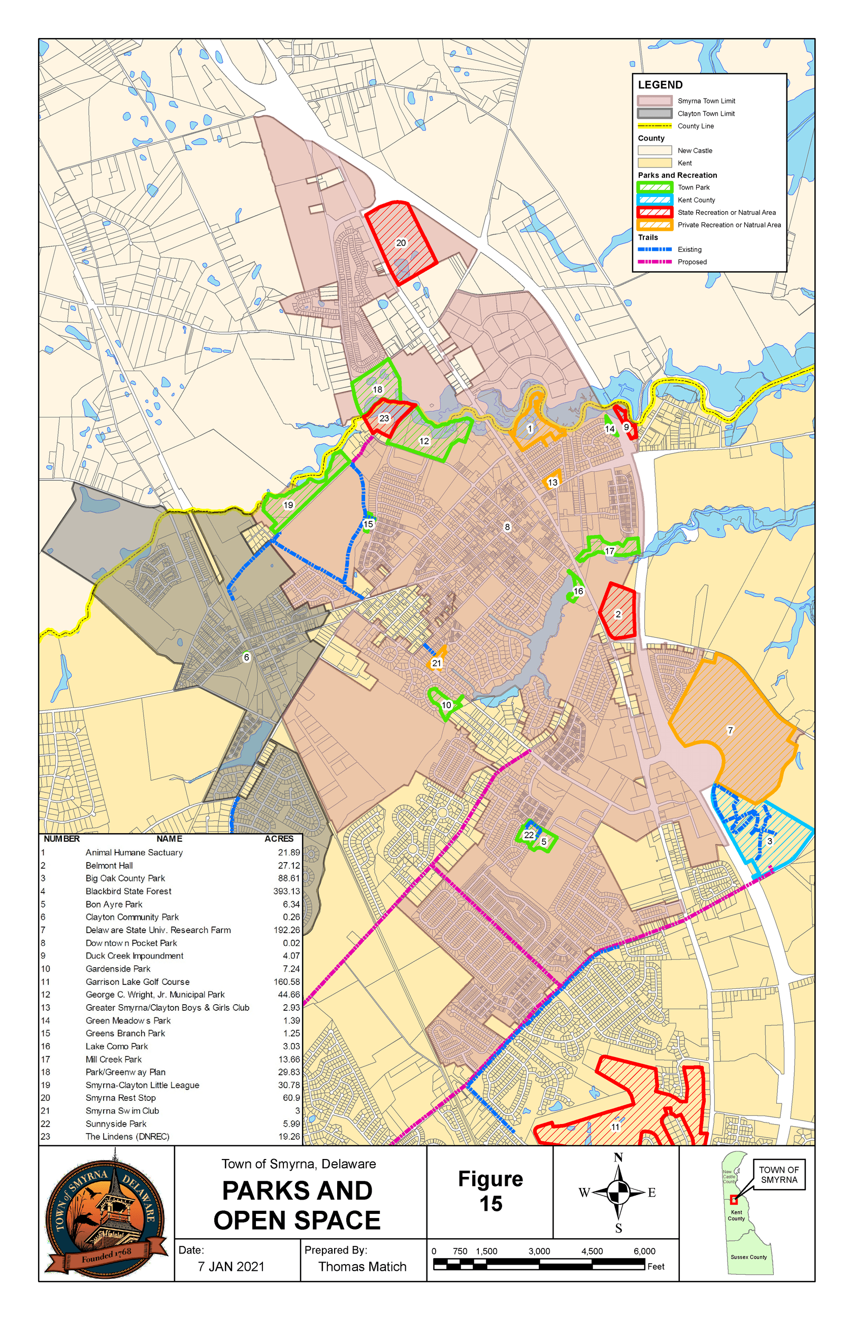2021 Comp Plan Parks and Open Space map