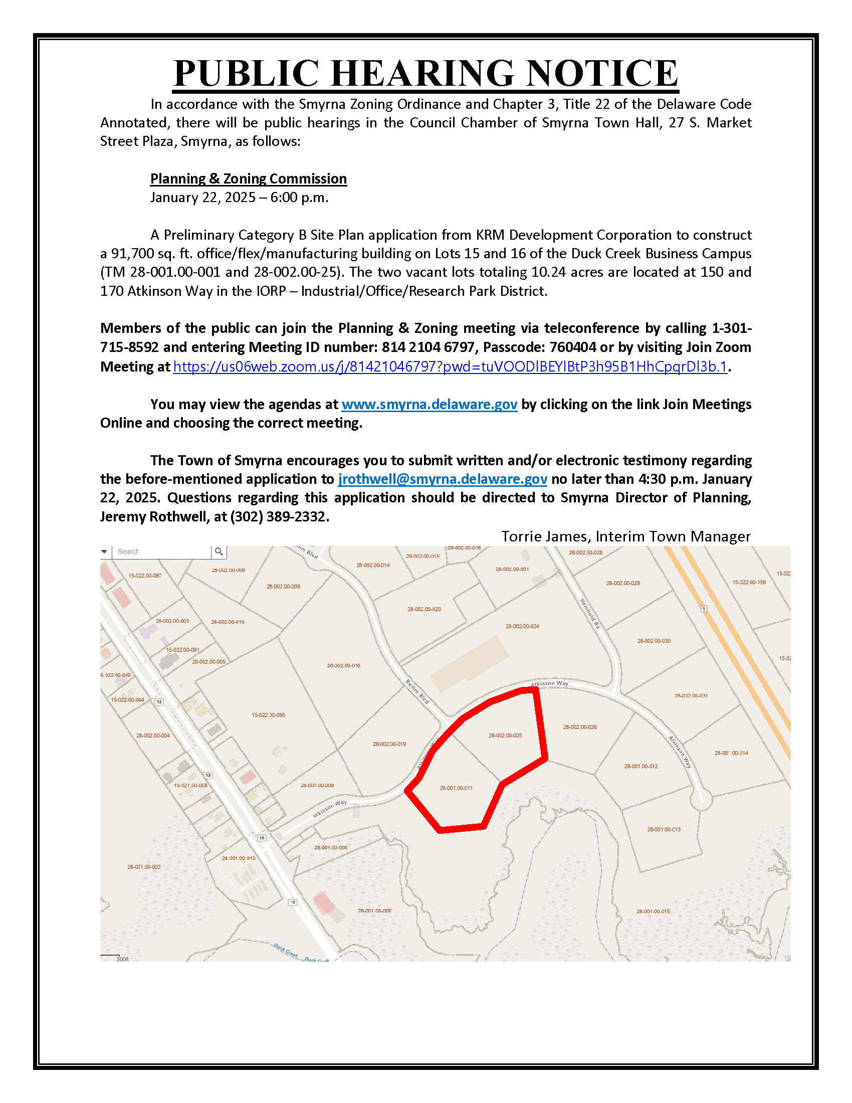Lots 15 and 16 Category B Site Plan Public Notice